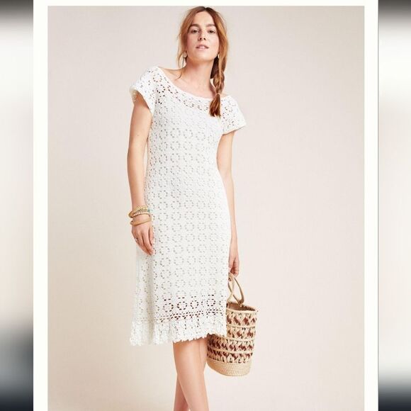 Anthropologie Brittania Crochet Midi Dress - Picture 1 of 11